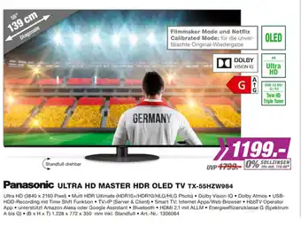 EP Panasonic Ultra HD Master HDR OLED TV TX-55HZW984 Angebot