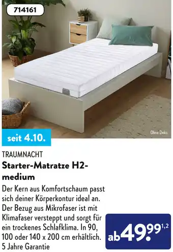 Aldi Süd Traumnacht Starter Matratze H2-medium Angebot