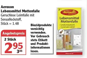 Globus Aeroxon Lebensmittel Mottenfalle Angebot