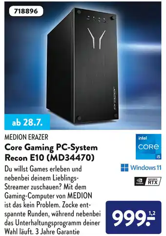 Aldi Süd Medion Erazer Core Gaming PC-System Recon E10 (MD34470) Angebot