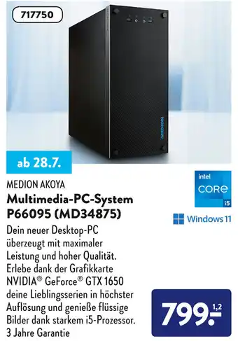 Aldi Süd Medion Akoya Multimedia PC System P66095 (MD34875) Angebot