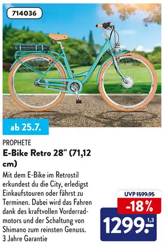 Aldi Süd Prophete E-Bike Retro 28" (71,12 cm) Angebot