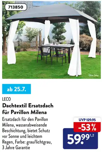 Aldi Süd Leco Dachtextil Ersatzdach für Pavillon Milena Angebot