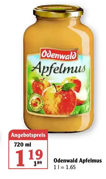 Globus Odenwald Apfelmus 720 ml Angebot