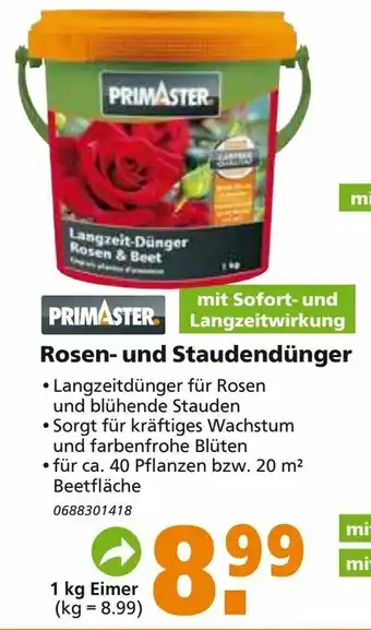 Globus Baumarkt Primaster Rosen und Staudendünger Angebot