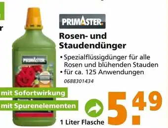 Globus Baumarkt Primaster Rosen und Staudendünger 1L Angebot