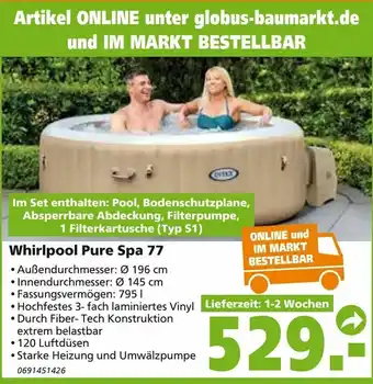 Globus Baumarkt Whirlpool Pure Spa 77 Angebot