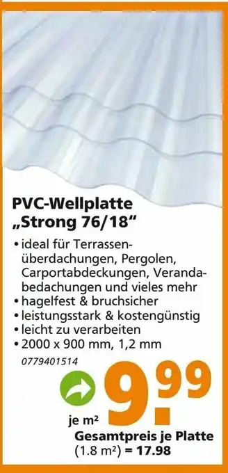 Globus Baumarkt PVC Wellplatte Strong 76/18 Angebot