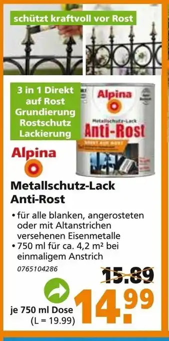 Globus Baumarkt Alpina Metallschutz Lack Anti Rost Angebot