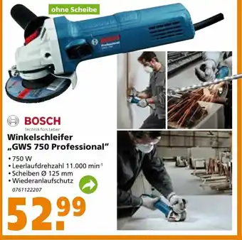 Globus Baumarkt Bosch Winkelschleifer GWS 750 Professional Angebot