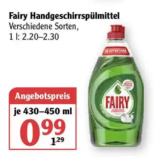 Globus Fairy Handgeschirrspülmittel 430-450 ml Angebot