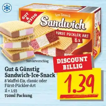 NP Discount Gut & Günstig Sandwich Ice Snack 720 ml Angebot