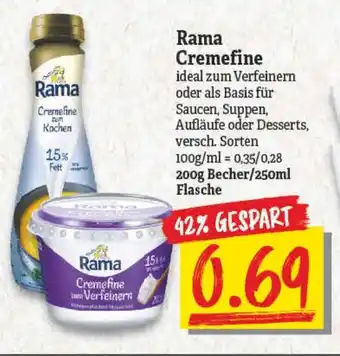 NP Discount Rama Cremefine 200g Becher/250 ml Angebot