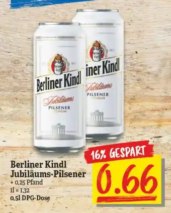 NP Discount Berliner Kindl Jubiläums Pilsener 0,5L Angebot