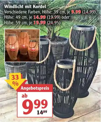 Globus Windlicht mit Kordel Angebot