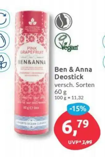 Budni Ben & Anna Deostick 60g Angebot