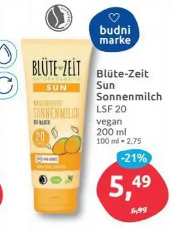 Budni Blüte Zeit Sun Sonnenmilch 200ml Angebot