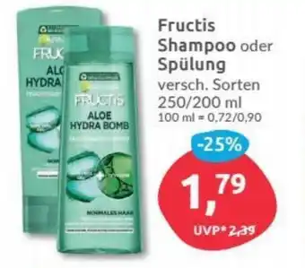 Budni Fructis Shampoo oder Spülung 200-250ml Angebot