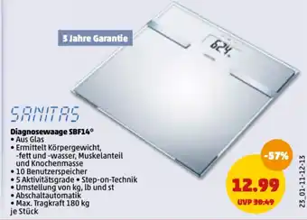 PENNY Sanitas Diagnosewaage | SBF14 Angebot