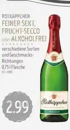 Edeka Struve Rotkäppchen Feiner Sekt, Frucht-secco Oder Alkoholfrei Angebot