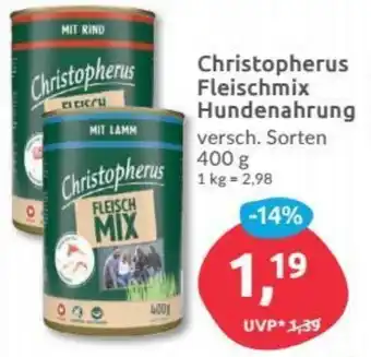 Budni Christopherus Fleischmix Hundenahrung 400g Angebot