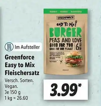 Lidl Greenforce Easy To Mix Fleischersatz Angebot