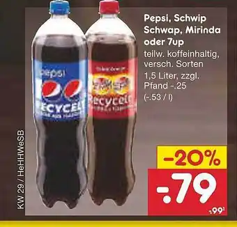 Netto Marken-Discount Pespi, Schwip-schwap, Mirinda Oder 7up Angebot