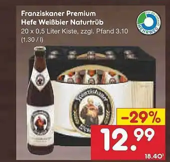 Netto Marken-Discount Franziskaner Premium Hefe Weißbier Naturtrüb Angebot