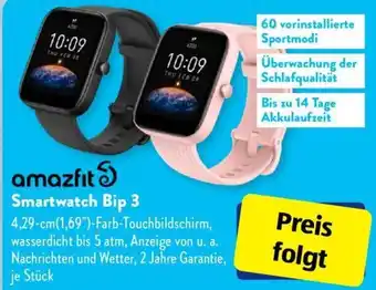 Aldi Süd Amazfit Smartwatch Bip 3 Angebot