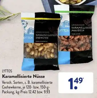 Aldi Süd Lyttos Karamellisierte Nüsse 120-150 g Packung Angebot