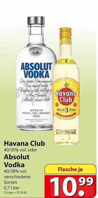 Famila Nord Ost Havana Club Oder Absolut Vodka Angebot