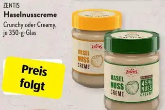 Aldi Süd Zentis Haselnusscreme 350 g Glas Angebot