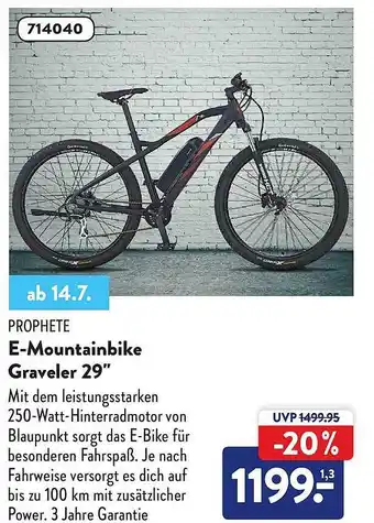 Aldi Nord Prophete E-mountainbike Graveler 29 Angebot