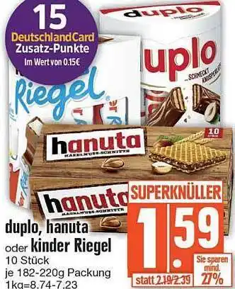 Edeka Duplo, Hanuta Oder Kinder Riegel Angebot