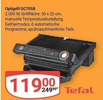 Globus Tefal Optigrill Gc7058 Angebot