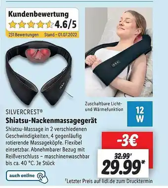 Lidl Silvercrest Shiatsu-nackenmassagegerät Angebot