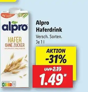 Lidl Alpro Haferdrink Angebot