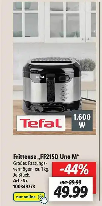 Lidl Fritteuse „ff215d Uno M” Tefal Angebot