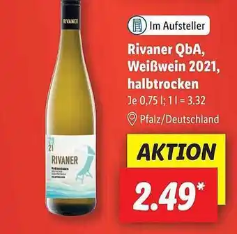 Lidl Rivaner Qba Weißwein 2021 Halbtrocken Angebot