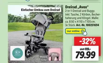 Lidl Dreirad „aveo” Angebot