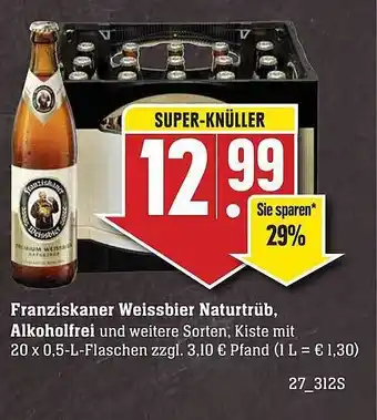 Scheck-in-Center Franziskaner Weißbier Naturtrüb, Alkoholfrei Angebot