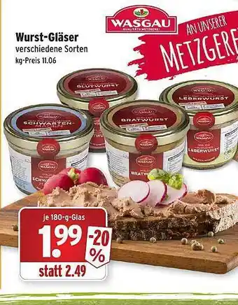 Wasgau Wasgau Wurst-gläser Angebot