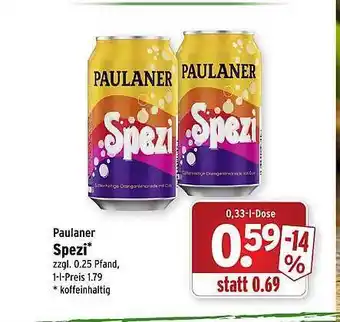 Wasgau Paulaner Spezi Angebot