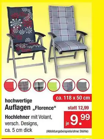 Zimmermann Auflagen Florence, Hochlehner Angebot