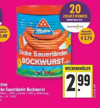 Edeka Metten Dicke Sauerländer Bockwurst Angebot