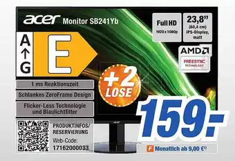 Expert Bening Acer Monitor Sb241yb Angebot