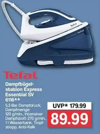 Famila Nord West Tefal Dampfbügel-station Express Essential Sv 6116** Angebot