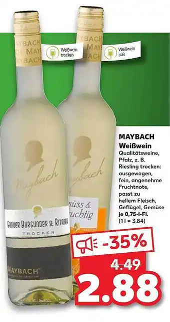 Kaufland Maybach Weißwein Angebot