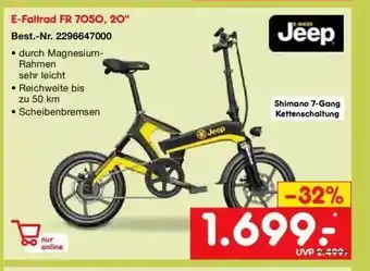 Netto Marken-Discount Jeep E-faltrad Fr 7050, 20 Angebot