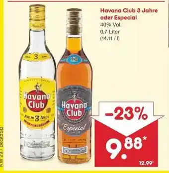 Netto Marken-Discount Havana Club 3 Jahre Oder Especial Angebot